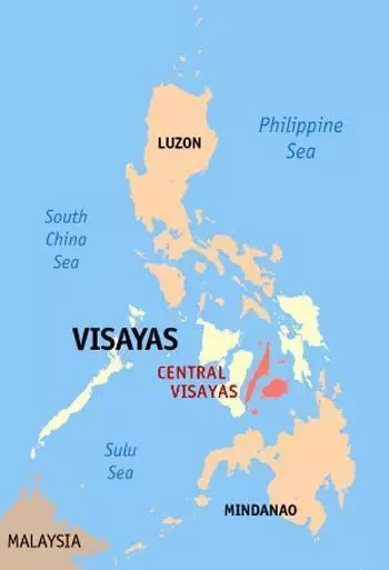 Mapa archuipiélago Las Visayas