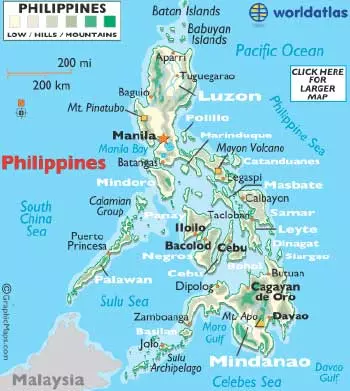 Mapa de las islas Filipinas