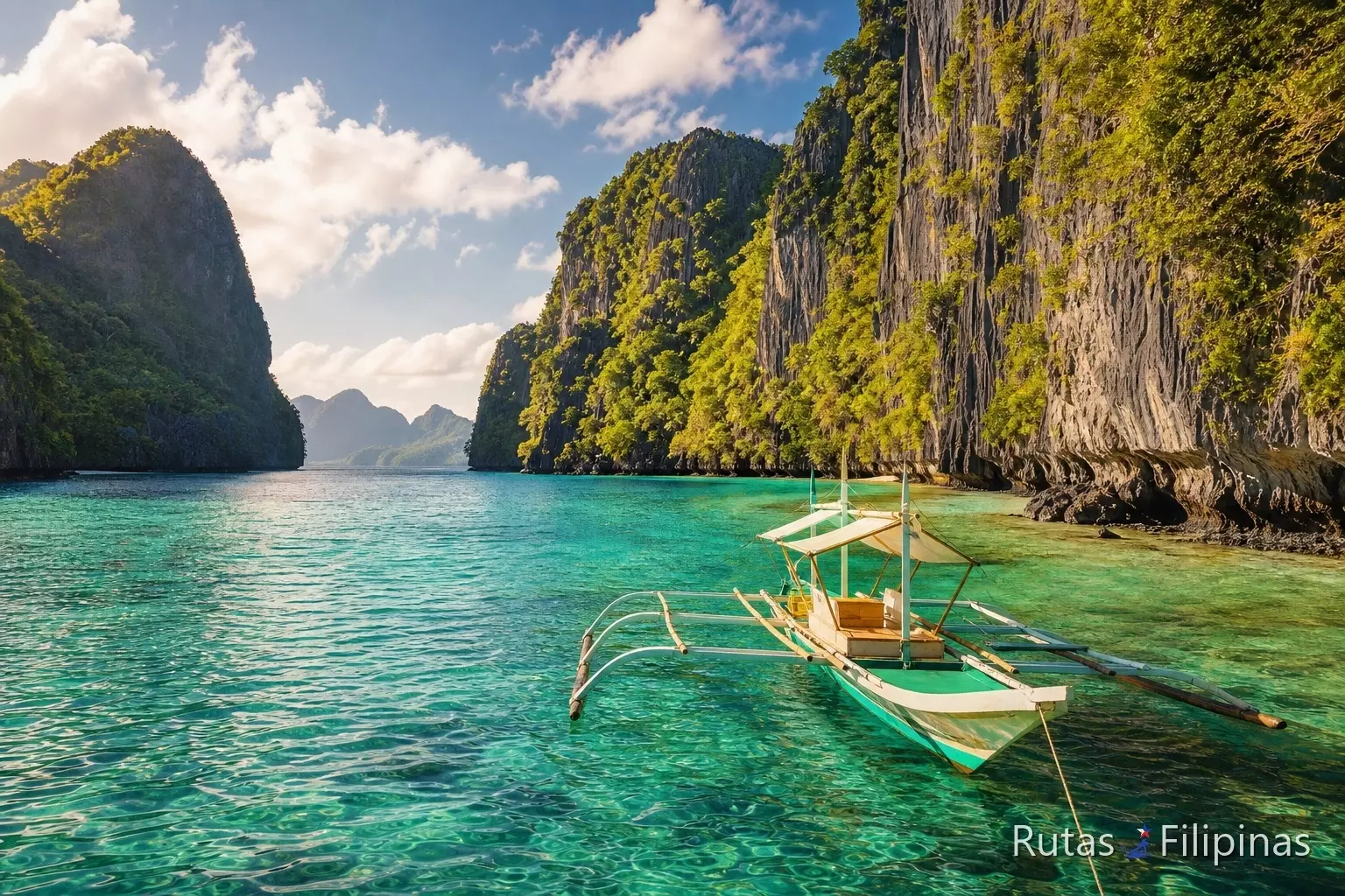 Acantilados de caliza y mar turquesa entre El Nido y Coron en Palawan Acantilados de caliza y mar turquesa entre El Nido y Coron en Palawan